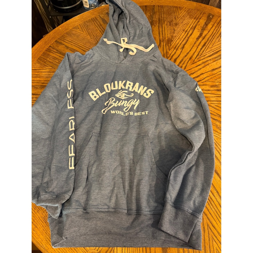 Bloukrans Bungy Face Adrenalin Hoodie Mens Small Blue Heather Fearless 216m Souv